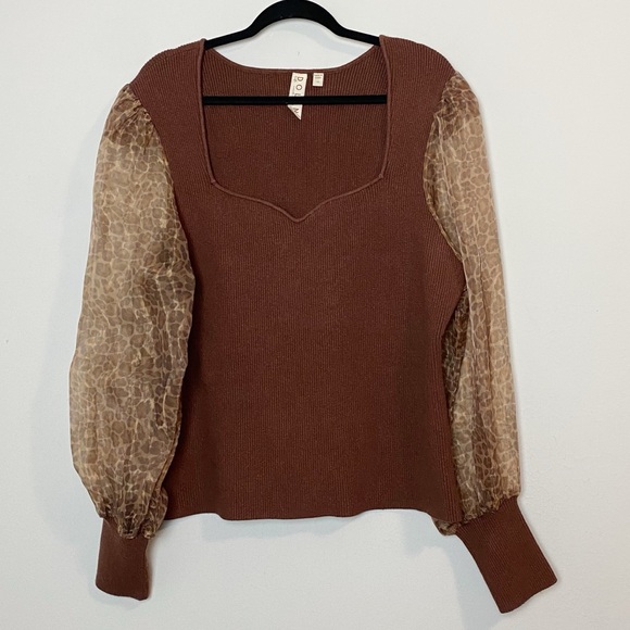 Anthro Dolan Sheer Puff Sleeve Sweater - Picture 5 of 11